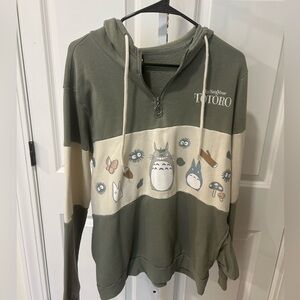 Her Universe Totoro Hoodie in Green and White